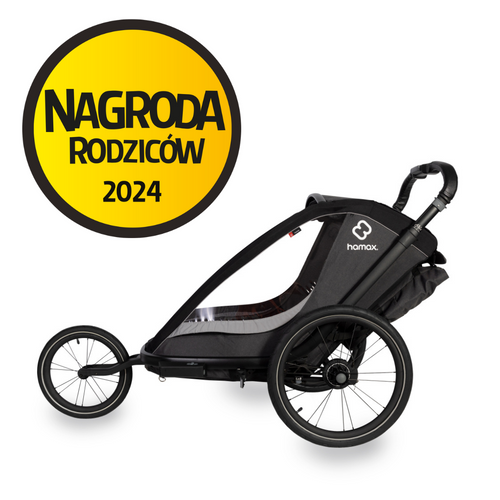 Hamax COCOON ONE - Przyczepka rowerowa pojedyncza/wózek do biegania - Grey/black