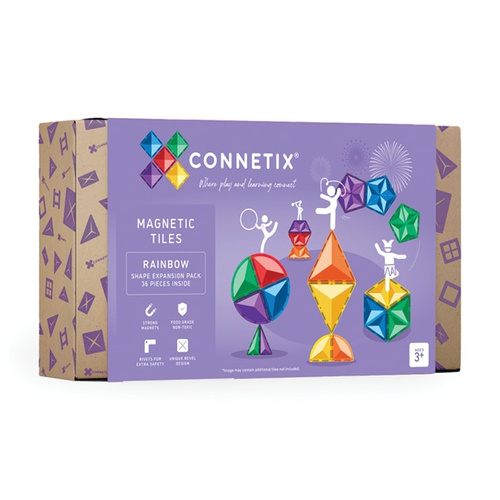 CONNETIX - Klocki magnetyczne Rainbow Shape Expansion Pack - 36 el.