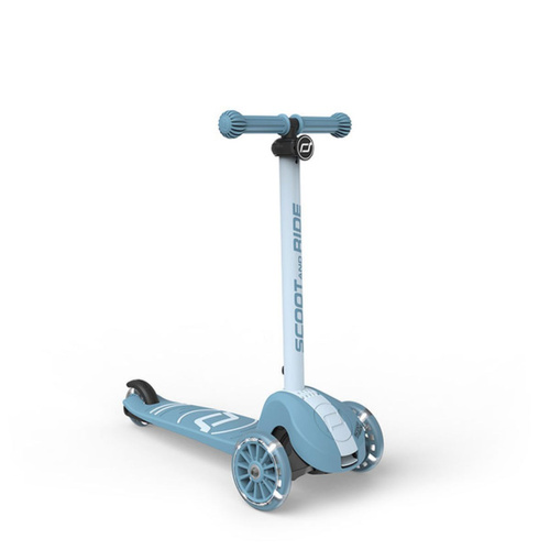 SCOOTANDRIDE - Highwaykick 3S - hulajnoga z systemem sterowania 2w1 i kółkami LED składana 3+, steel