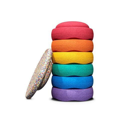 Stapelstein - Zestaw 6+1 dysków sensorycznych do zabaw ruchowych Rainbow Set - classic
