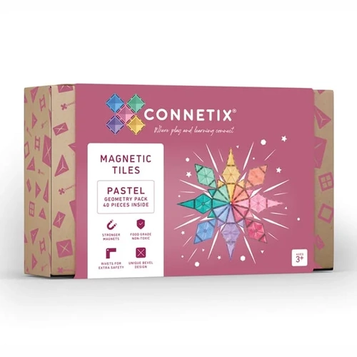 CONNETIX - Klocki magnetyczne Pastel Geometry Pack - 40 el.