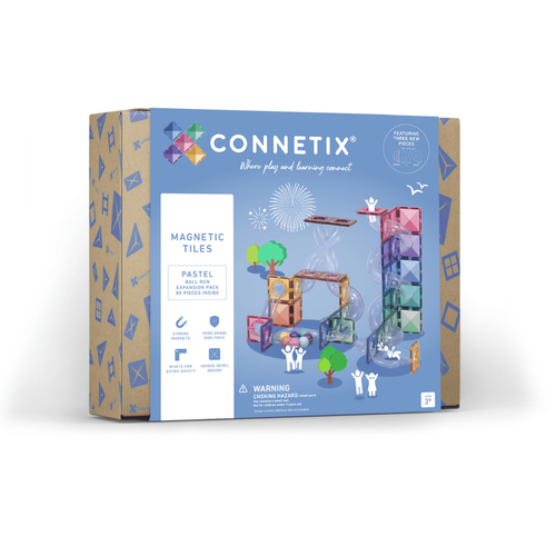 CONNETIX - Klocki magnetyczne Pastel Ball Run Expansion Pack - 80 el.