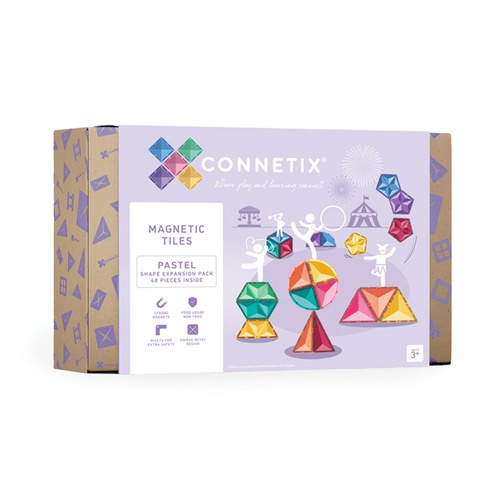 CONNETIX - Klocki magnetyczne Pastel Shape Expansion Pack - 48 el.