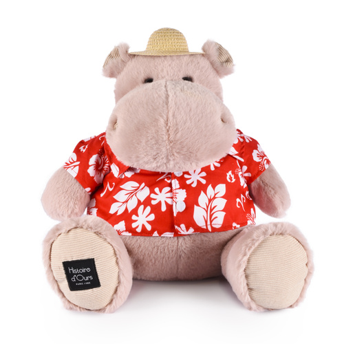 DOUDOU – pluszowy hipopotam ALOHA Histoire d'Ours, 38 cm, pudrowy