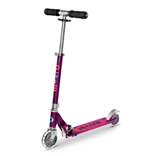 MICRO - hulajnoga dwukołowa dla dzieci od 5 lat Sprite LED, purple stripe