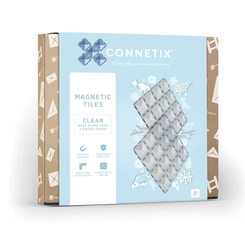 Connetix - Klocki magnetyczne Clear Base Plate Pack - 2 el.