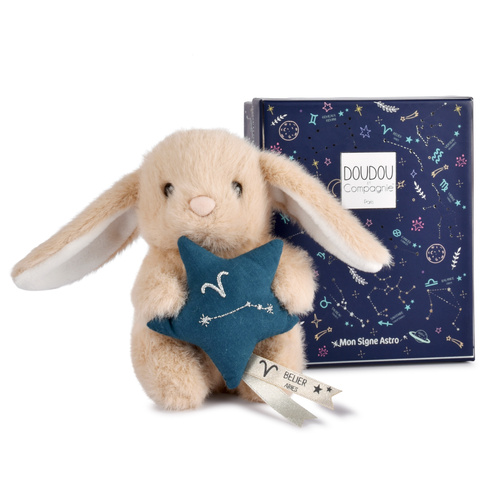DOUDOU - pluszowy królik ze znakiem zodiaku DOUDOU ASTRO, Doudou et Compagnie, 12 cm, baran