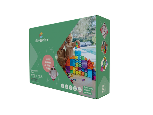 CLEVERCLIXX - kocki magnetyczne Inventive Pack Intense - 110 el. + 15 el. gratis
