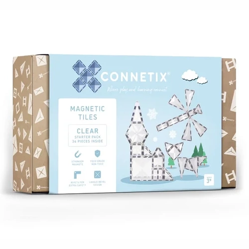 CONNETIX - Klocki magnetyczne Clear Pack - 34 el.