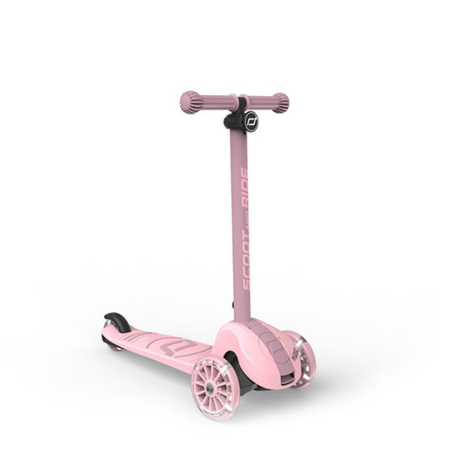 SCOOTANDRIDE - Highwaykick 3S - hulajnoga z systemem sterowania 2w1 i kółkami LED składana 3+, rose