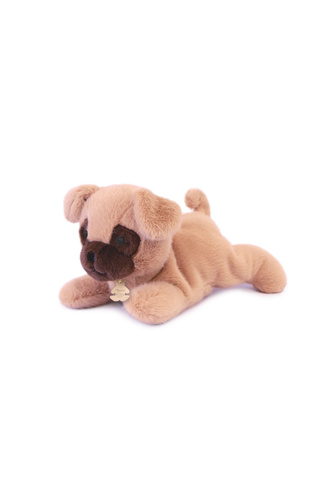 DOUDOU - pluszowy pies mops Les P'tits Relax, Histoire d'Ours, 22 cm, biały