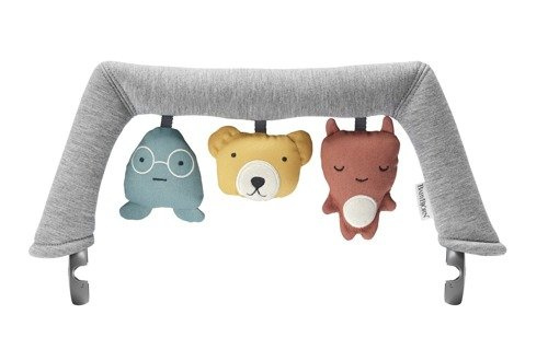 BABYBJORN - zabawka do leżaczka - Soft Friends - jasnoszara