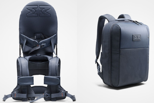 MiniMeis - nosidełko G5 +  plecak HERO - Dusk Blue Core - ZESTAW