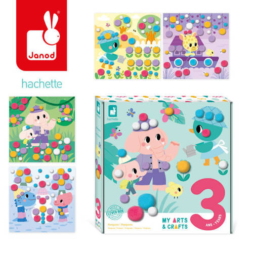 Zestaw kreatywny Pompony My arts & crafts 3+, Janod