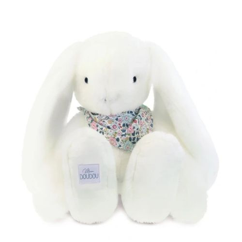 DOUDOU - pluszowy królik Lapin Fleurette Doudou et Compagnie, 50 cm, biały
