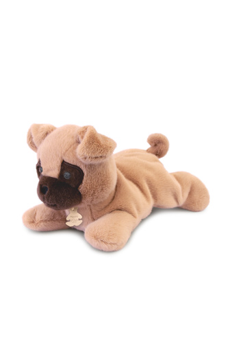 DOUDOU - pluszowy pies mops Les P'tits Relax, Histoire d'Ours, 30 cm, biały