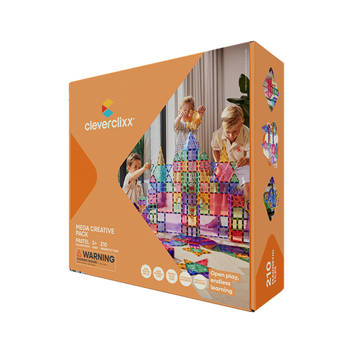 Cleverclixx - Klocki magnetyczne Mega Creative Pack Pastel - 210 el.