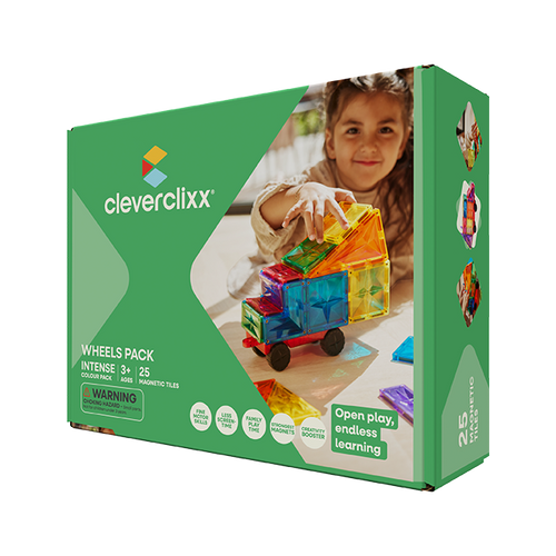 Cleverclixx - Klocki magnetyczne Wheels Pack Intense - 25 el.