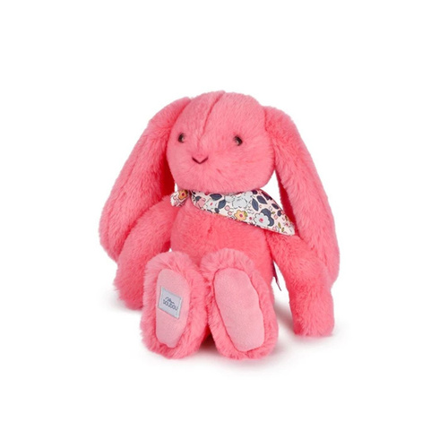DOUDOU - pluszowy królik Lapin Fleurette Doudou et Compagnie, 25 cm, koral