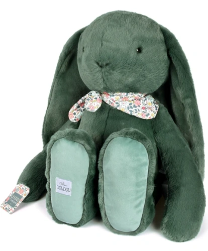 DOUDOU - pluszowy królik Lapin Fleurette Doudou et Compagnie, 70 cm, zielony eukaliptusowy