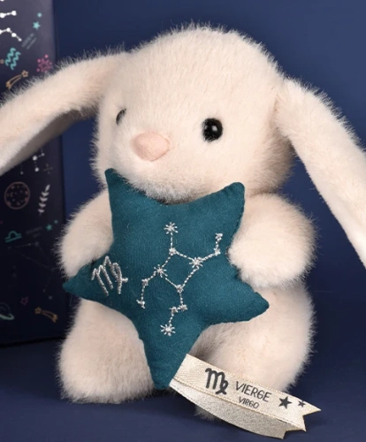 DOUDOU - pluszowy królik ze znakiem zodiaku DOUDOU ASTRO, Doudou et Compagnie, 12 cm, panna