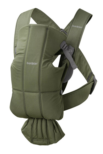 BABYBJORN MINI Woven – nosidełko, Ciemnozielone