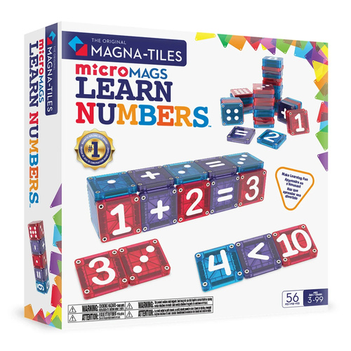 MAGNA-TILES - klocki magnetyczne microMAGS LEARN Numbers 56 el.