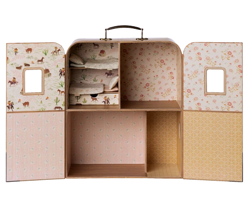 MAILEG -  przenośny domek SuitCasa, Mała siostra i brat mysz