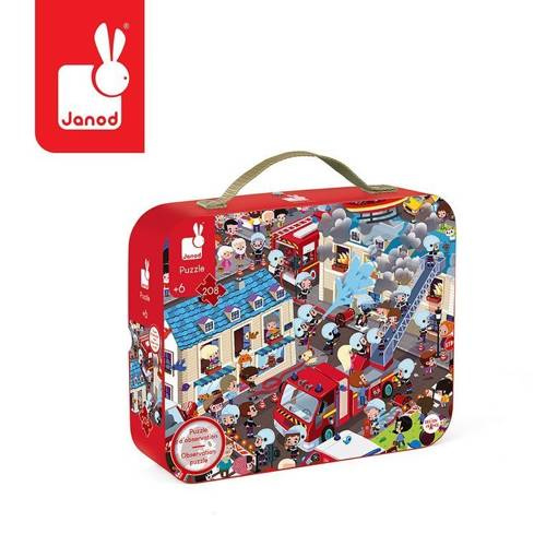 Janod - Puzzle obserwacyjne w walizce Straż pożarna