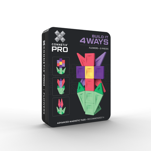 CONNETIX - klocki magnetyczne PRO Build It 4 Ways Flowers Pack - 21 el.