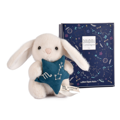 DOUDOU - pluszowy królik ze znakiem zodiaku DOUDOU ASTRO, Doudou et Compagnie, 12 cm, skorpion