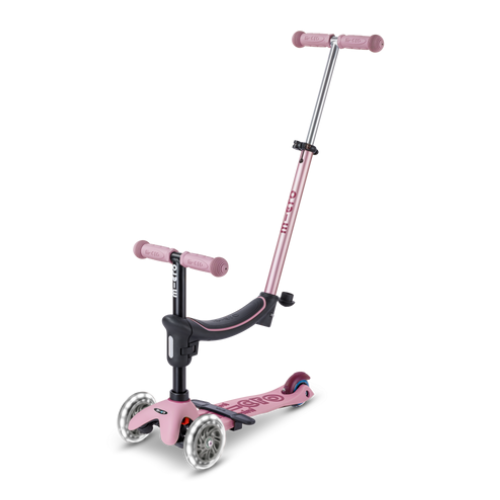 MICRO - hulajnoga z drążkiem Mini2Grow 2.0 Deluxe LED, dusty rose
