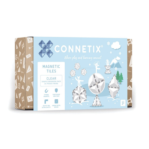 CONNETIX - Klocki magnetyczne Clear Shape Expansion Pack - 24 el.