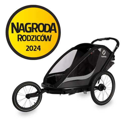 Hamax COCOON - Przyczepka rowerowa podwójna/wózek do biegania - Grey/black