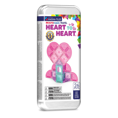 MAGNA-TILES - klocki magnetyczne Travel microMAGS Heart to Heart 26 el.