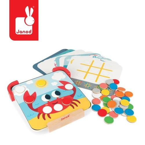 Janod - Układanka drewniana magnetyczna z tablicą Uczę się kolorów
