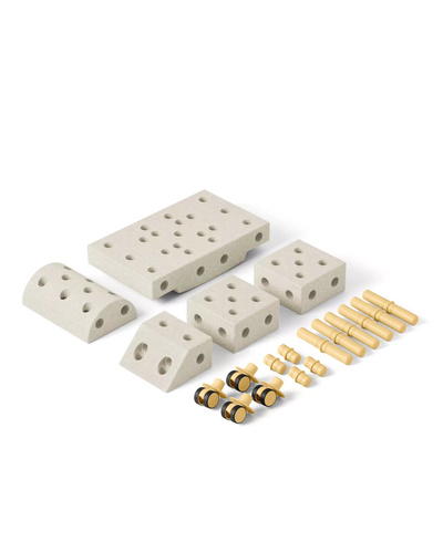 MODU Explorer set - Kreatywne klocki rozwijające motorykę dużą, Sand Grey / Honey Yellow