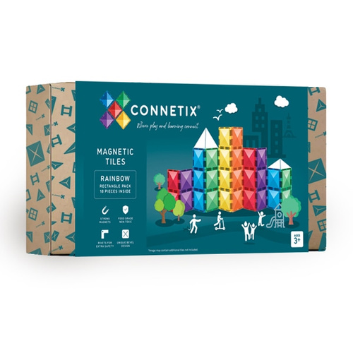 CONNETIX - Klocki magnetyczne Rainbow Rectangle Pack - 18 el.