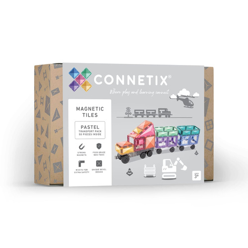 CONNETIX - Klocki magnetyczne Pastel Transport Pack - 50 el.