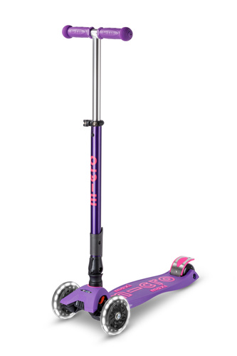 MICRO - składana hulajnoga trójkołowa Maxi Deluxe LED, purple