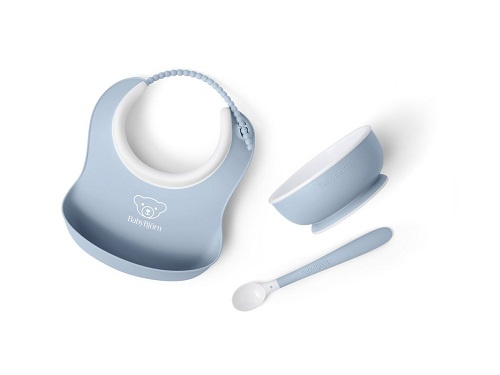 BABYBJORN - Zestaw do karmienia 3 szt. - Powder Blue