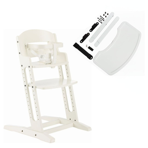BabyDan - krzesełko do karmienia DanChair + tacka DanTray ZESTAW, biały