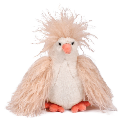 Histoire d'Ours - przytulanka kurka Poulette Frisottis, 20 cm, kręcone piórka