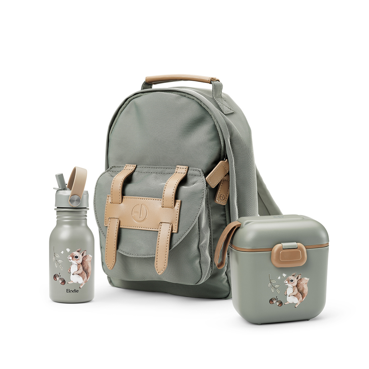 Chipmunk Backpack Elodie Details - Plecak BackPack MINI - Hazy Jade + Butelka na wodę ...