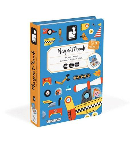 Janod – Magnetyczna układanka Pojazdy Magnetibook kolekcja 2018