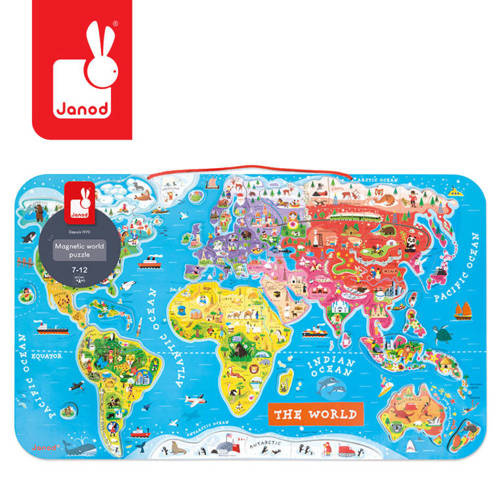 Janod - Puzzle magnetyczne Mapa świata