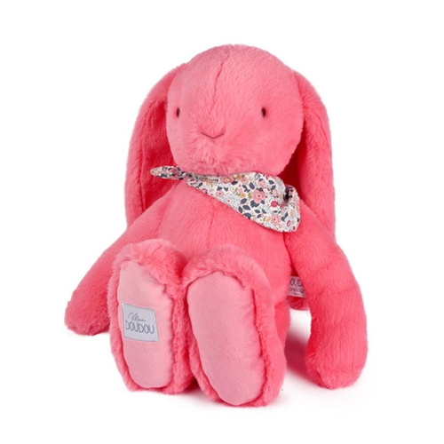 DOUDOU - pluszowy królik Lapin Fleurette Doudou et Compagnie, 50 cm, koral