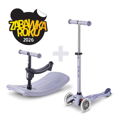 MICRO - hulajnoga-huśtawka Mini Deluxe Rock&Go LED, lavender mist