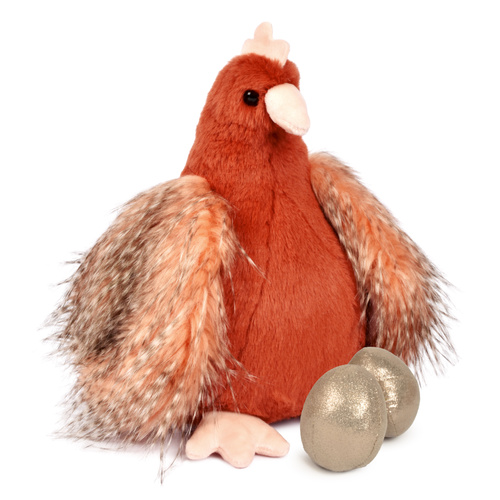 Histoire d'Ours - przytulanka kurka Poulette ze złotymi jajkami, 28 cm