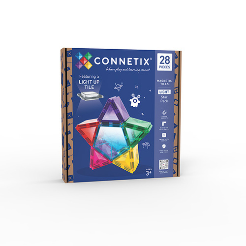 CONNETIX - Klocki magnetyczne Light Star Pack - Świecąca gwiazda - 28 el